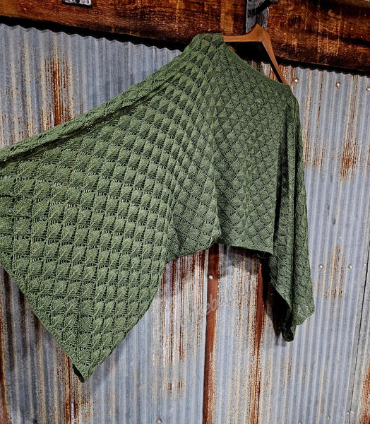 Boho Crochet Top in Olive #6377