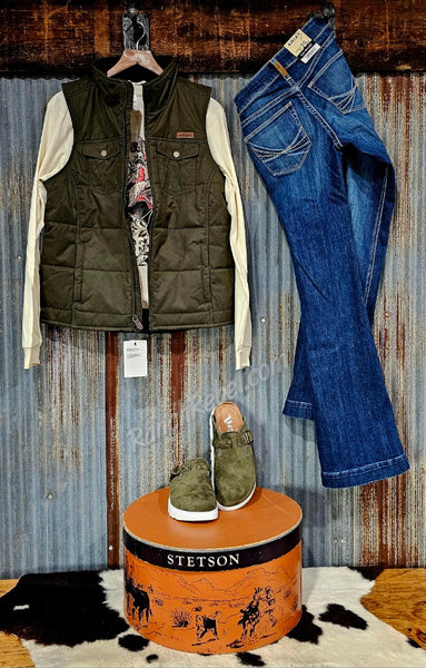 Ariat Grizzly Quilted Vest in Earth #6362