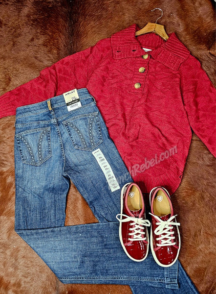 Ariat Ornate Pullover Sweater in Cabernet #6382