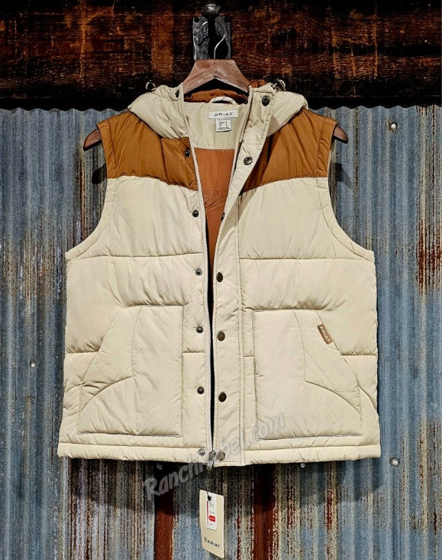 Ariat Frontier Puffer Vest in Oyster Grey #6390