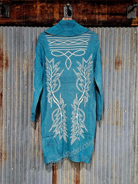 Turquoise Bootstitch Cardi #6407