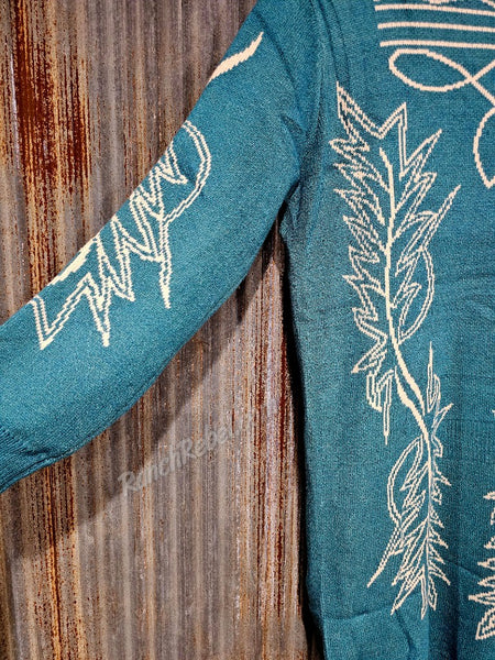 Turquoise Bootstitch Cardi #6407