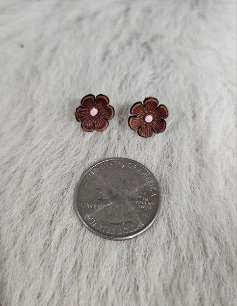 Cactus Flower Leather Earrings #6393
