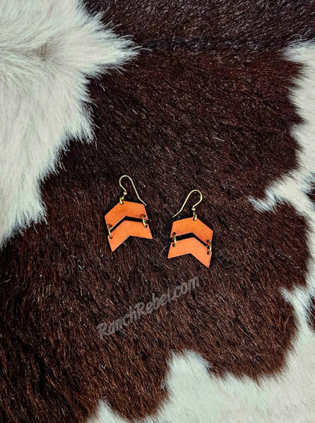 Arrow Leather Earrings #6395