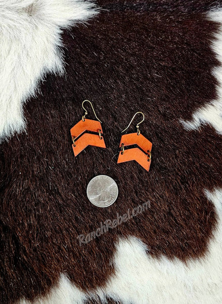 Arrow Leather Earrings #6395