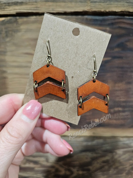Arrow Leather Earrings #6395