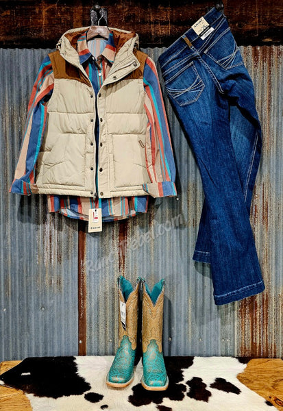 Ariat Frontier Puffer Vest in Oyster Grey #6390