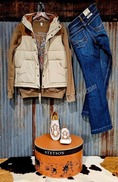 Ariat Frontier Puffer Vest in Oyster Grey #6390