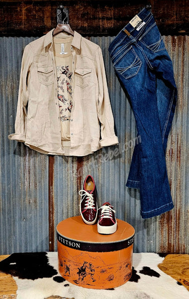 Ariat Papyrus Corduroy Pearl Snap #6401