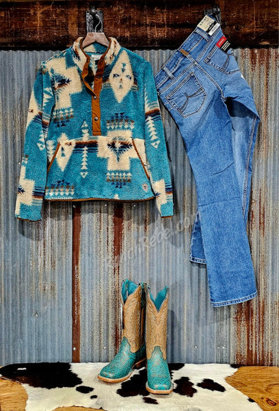 Ariat Berber Snap Front Sweatshirt in Agave Southwest Print #6410