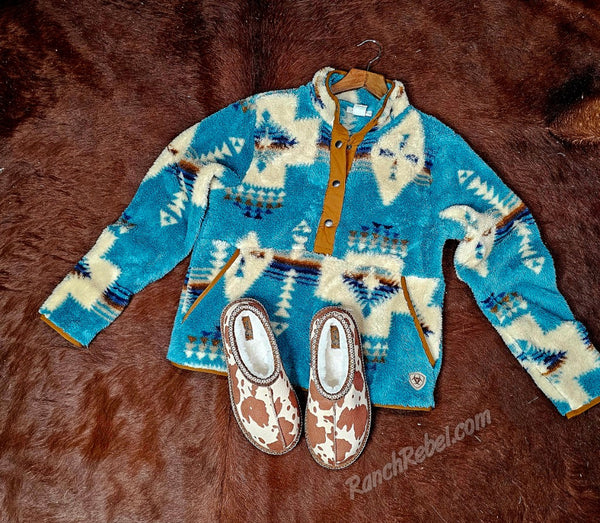 Ariat Berber Snap Front Sweatshirt in Agave Southwest Print #6410