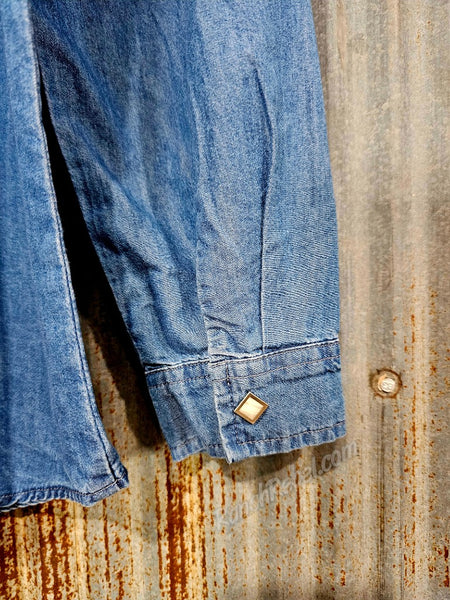 Denim Ruffle Pearl Snap #6418