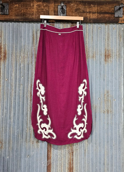 Wine Bootstitch Skirt #6419
