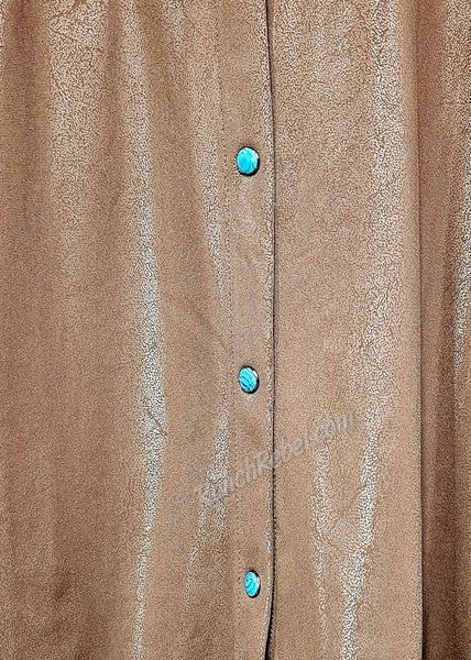 Leather Lux Pearl Snap in Chocolate #6433