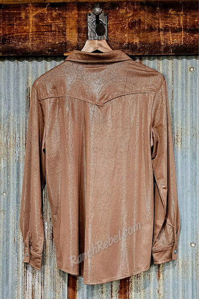 Leather Lux Pearl Snap in Chocolate #6433