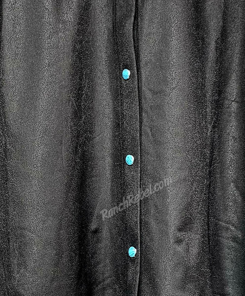 Leather Lux Pearl Snap in Black #6434