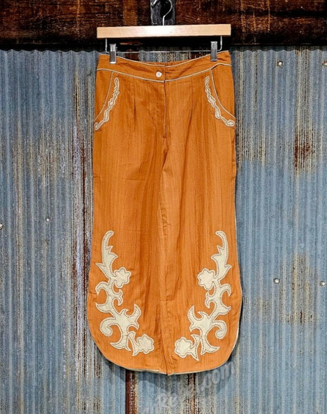 Retro Ranch Apricot Applique Pants #6440