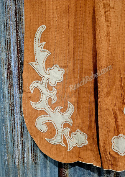 Retro Ranch Apricot Applique Pants #6440