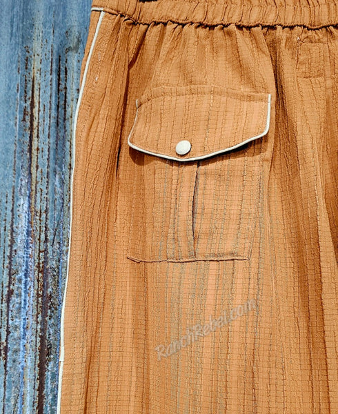 Retro Ranch Apricot Applique Pants #6440