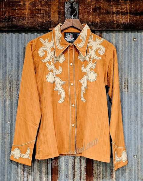 Retro Ranch Apricot Applique Top #6439