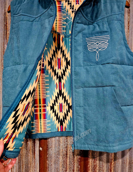 Turquoise Bootstitch Vest #6438