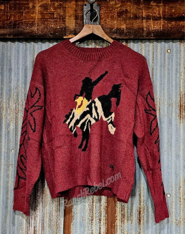 Rodeo Sweater in Wine #6435
