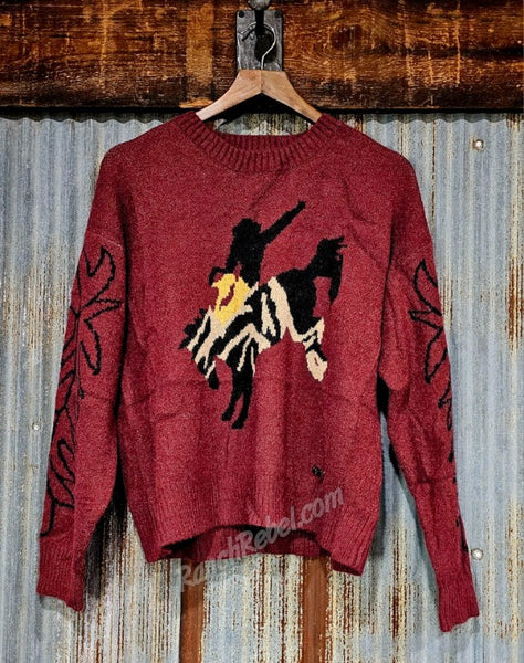 Rodeo Sweater in Wine #6435
