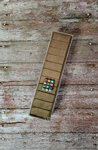 Leather & Cowhide Ring Display #6430