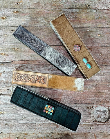 Leather & Cowhide Ring Display #6430