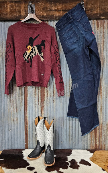 Rodeo Sweater in Wine #6435