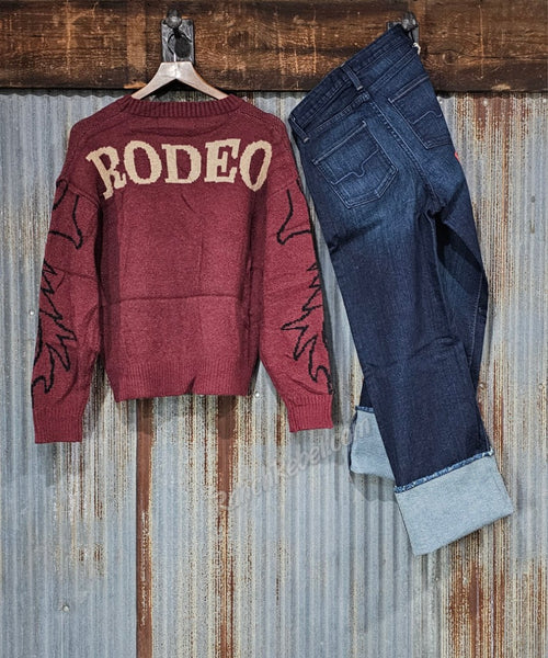Rodeo Sweater in Wine #6435