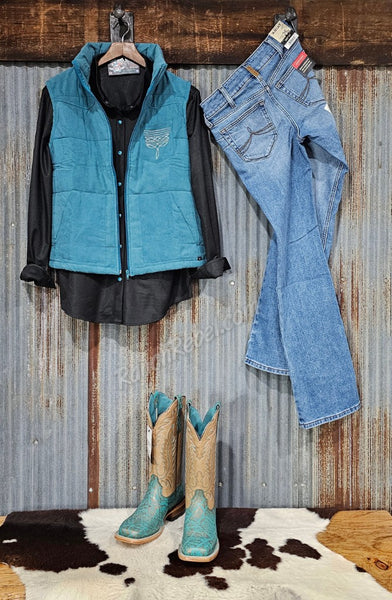 Turquoise Bootstitch Vest #6438