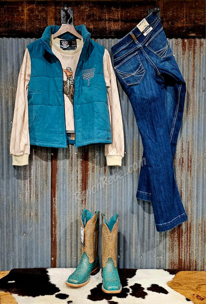 Turquoise Bootstitch Vest #6438