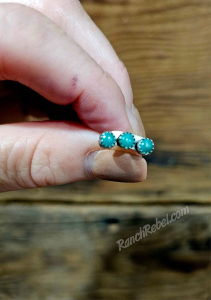 Three Stone Turquoise Ear Crawler #6444