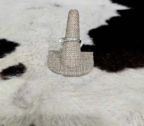 Two Stone Turquoise Triangle Adjustable Ring #6459