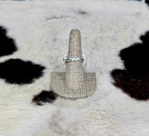 Two Stone Turquoise Square Adjustable Ring #6460