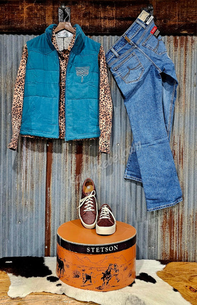 Turquoise Bootstitch Vest #6438