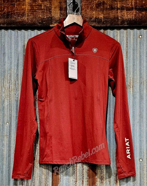Ariat Lowell 1/4 Zip Baselayer in Madder Brown #6474