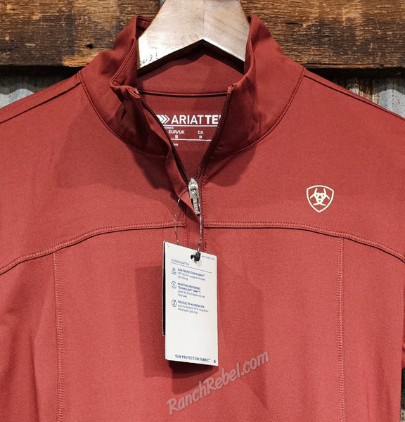Ariat Lowell 1/4 Zip Baselayer in Madder Brown #6474