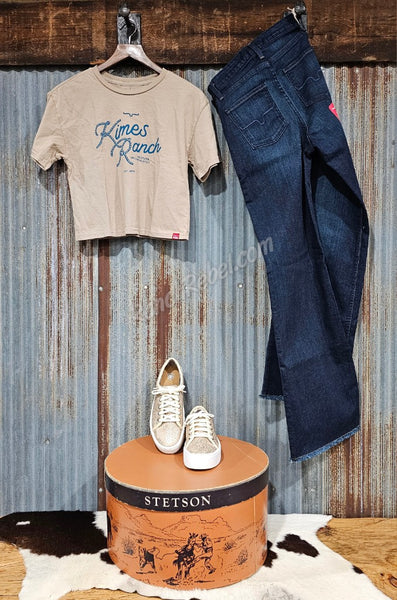 Kimes Ranch Lasso Script Crop Tee #6452