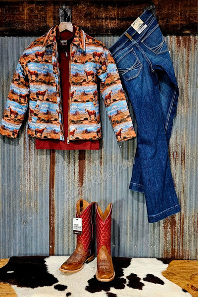 Ariat Lowell 1/4 Zip Baselayer in Madder Brown #6474