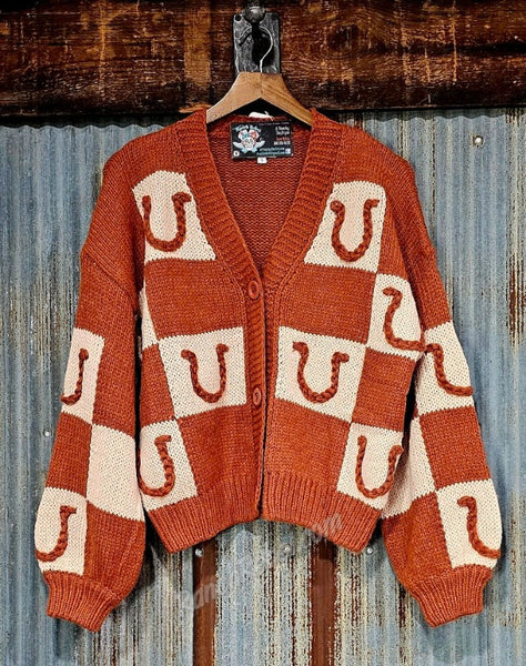 Brown Horseshoe Sweater Cardi #6522