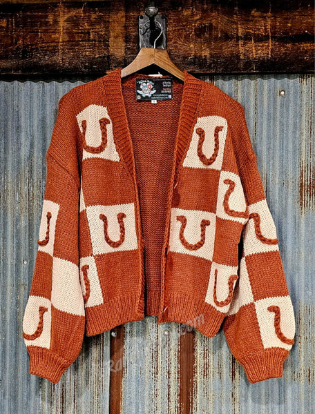 Brown Horseshoe Sweater Cardi #6522