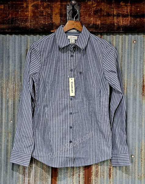 Ariat Kirby Button Up in Dress Blue Stripe #6492
