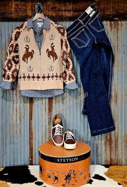 Ariat Kirby Button Up in Dress Blue Stripe #6492