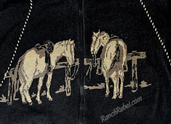 Ranch Horse Hooded Sweater Cardi #6514