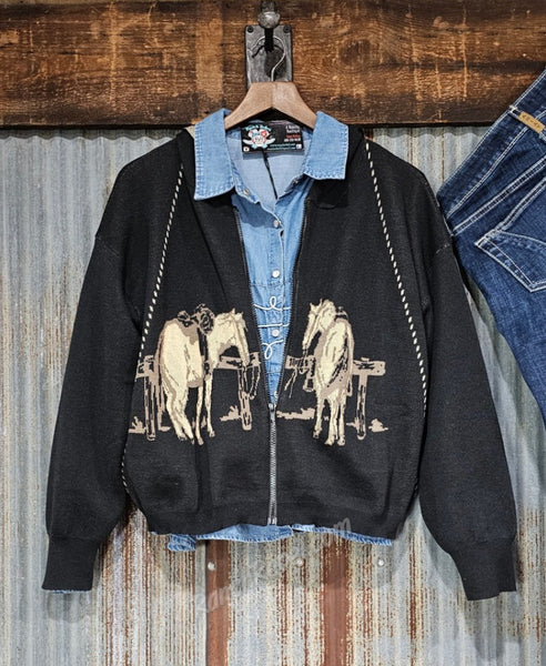 Ranch Horse Hooded Sweater Cardi #6514