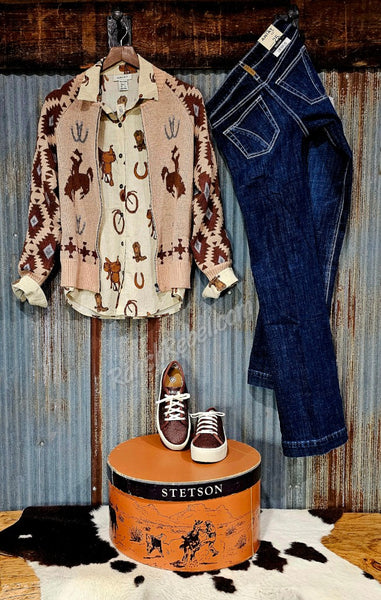 Bronc Zip Up Sweater #6491