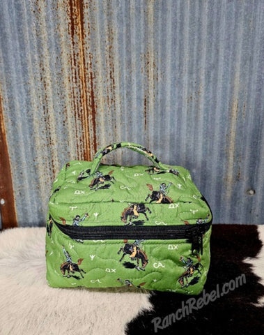 Quilted Lazy J Green Travel Case #6526