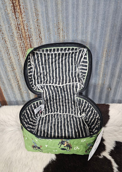 Quilted Lazy J Green Travel Case #6526